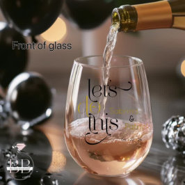 Typografie Leuk Laten we dit doen! repetitie Wijnglas Zonder Voet