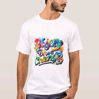 Typografie Leuk T-shirt: Wees de verandering in kl T-shirt