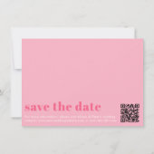 TYPOGRAFIE Levendig Roze Magenta Monogram Bruiloft Save The Date (Achterkant)