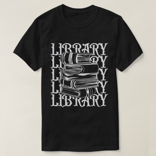 Typografie Library White T-shirt (Design voorkant)