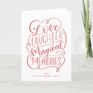 Typografie Liefde Gelach Magische Memories Feestdagen Kaart