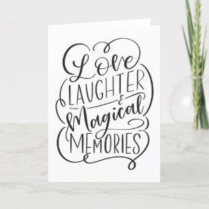 Typografie   Liefde Gelach Magische Memories Feestdagen Kaart