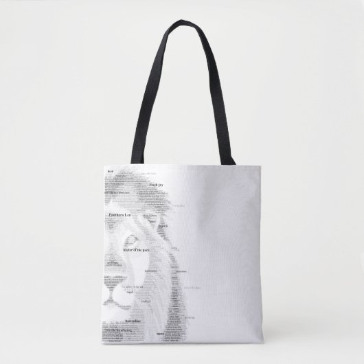 Typografie Lion Tote Bag (Voorkant)