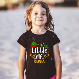 Typografie Little Elf Fun Family Matching T-shirt
