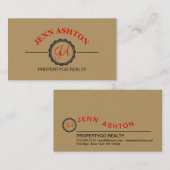 Typografie-Logo minimalistische aangepaste Sjabloo Visitekaartje (Voorkant / Achterkant)