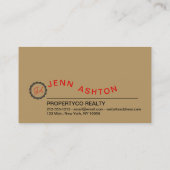 Typografie-Logo minimalistische aangepaste Sjabloo Visitekaartje (Achterkant)