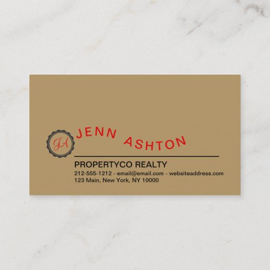 Typografie-Logo minimalistische aangepaste Sjabloo Visitekaartje (Achterkant)