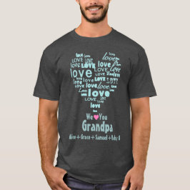 Typografie Love Heart "We Love You" gepersonalisee T-shirt