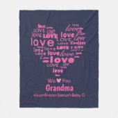 Typografie Love Heart "We Love You" Persoonlijk Fleece Deken (Voorkant)
