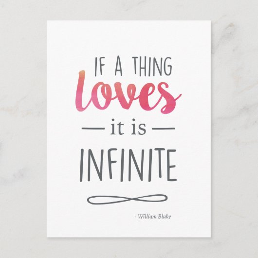 Typografie Love Quote Briefkaart (Voorkant)