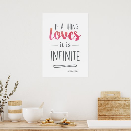 Typografie Love Quote Poster (Keuken)