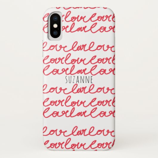 Typografie Love Valentijn Case-Mate iPhone Case (Achterkant)