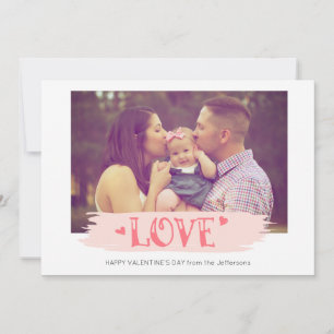 Typografie Love Valentijnsdag Fotokaart Feestdagenkaart