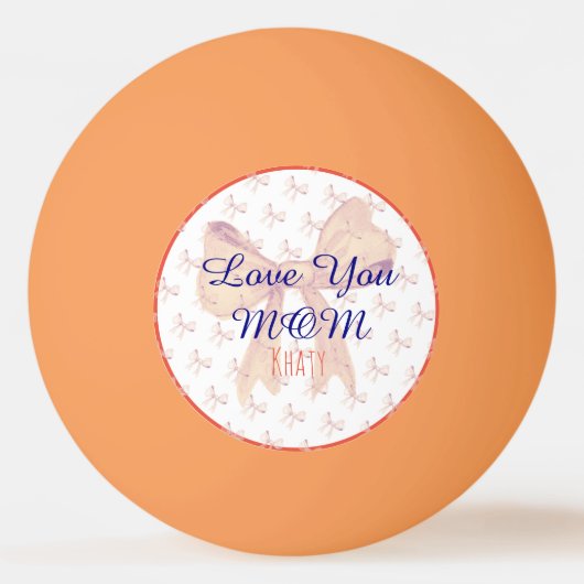 Typografie Love You Mom Schattigee moderne Moederd Pingpongbal (Voorkant)