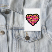 Typografie 'Love Yourself' Hartsticker  Button (Insitu)