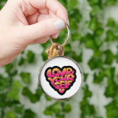 Typografie 'Love Yourself' Hartsticker Sleutelhanger (Hand)
