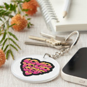Typografie 'Love Yourself' Hartsticker  Sleutelhanger (Voorkant Rechts)