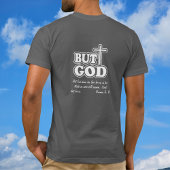 Typografie 'maar God' Bijbelvers Grijs Personalise T-shirt