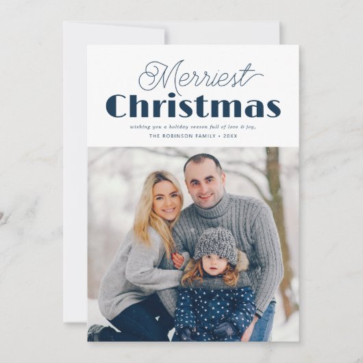 typografie merriest kerstpas feestdagenkaart (Voorkant)