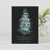 Typografie Merry and Bright Holiday Party Kaart (Staand voorkant)