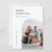 Typografie Merry Everything Beach Familie Kerstmis Feestdagenkaart (Voorkant)