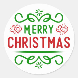 Typografie Merry Kerstry Ronde Sticker