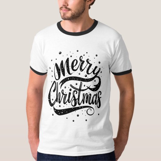 Typografie Merry Kerstry T-shirt (Voorkant)