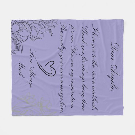 Typografie met bloemen fleece deken (Voorkant (Horizontaal))