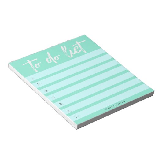 Typografie met penseel Pastels Turquoise Takenlijs Notitieblok (Schuin)