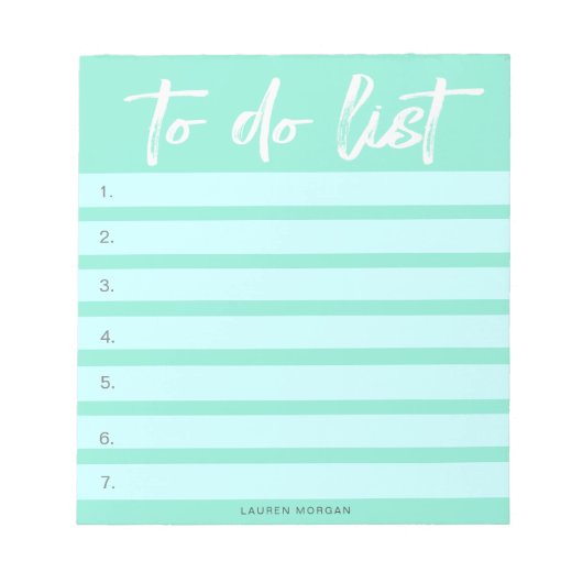 Typografie met penseel Pastels Turquoise Takenlijs Notitieblok (Voorkant)