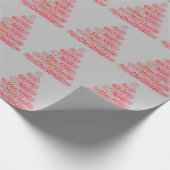 Typografie met rode kerstboom cadeaupapier (Hoek)