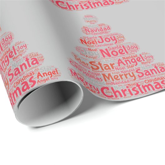 Typografie met rode kerstboom cadeaupapier (Rol Hoek)