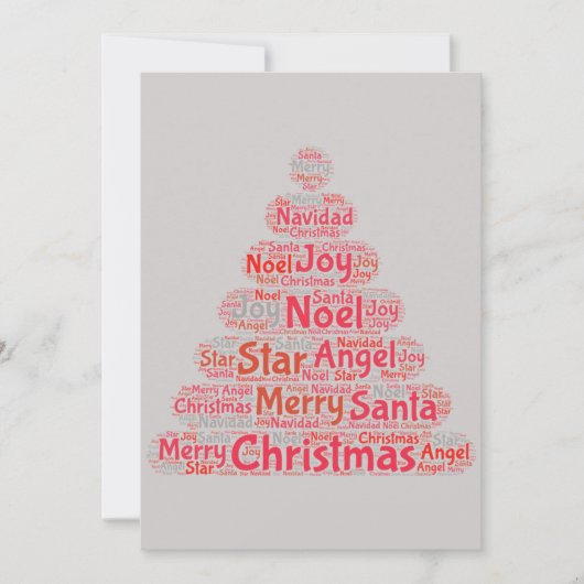 Typografie met rode kerstboom kaart (Voorkant)