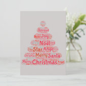 Typografie met rode kerstboom kaart (Staand voorkant)