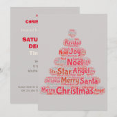 Typografie met rode kerstboom kaart (Voorkant / Achterkant)