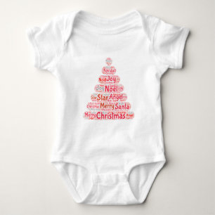 Typografie met rode kerstboom romper