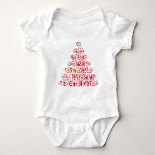Typografie met rode kerstboom romper (Voorkant)