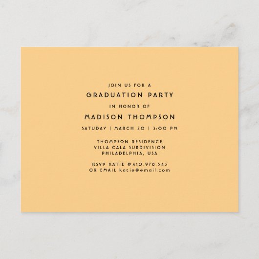 Typografie met twee toetsen Foto-Afstuderen-uitnod Briefkaart (Achterkant)