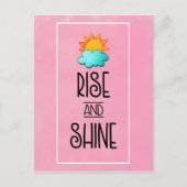 Typografie met zon en wolken stijgt en schittert briefkaart (Voorkant)