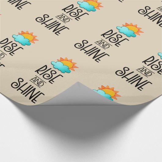 Typografie met zon en wolken stijgt en schittert cadeaupapier (Hoek)