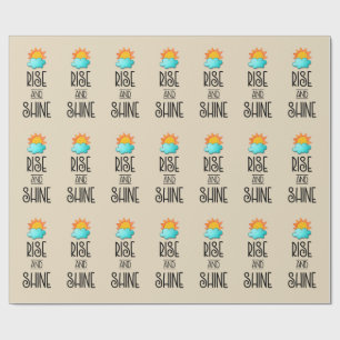 Typografie met zon en wolken stijgt en schittert cadeaupapier