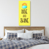 Typografie met zon en wolken stijgt en schittert canvas afdruk (Insitu (Slaapkamer))