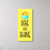 Typografie met zon en wolken stijgt en schittert canvas afdruk (Voorkant)