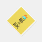 Typografie met zon en wolken stijgt en schittert servetten (Hoek)