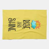 Typografie met zon en wolken stijgt en schittert theedoek (Horizontaal)