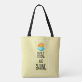 Typografie met zon en wolken stijgt en schittert tote bag (Achterkant)