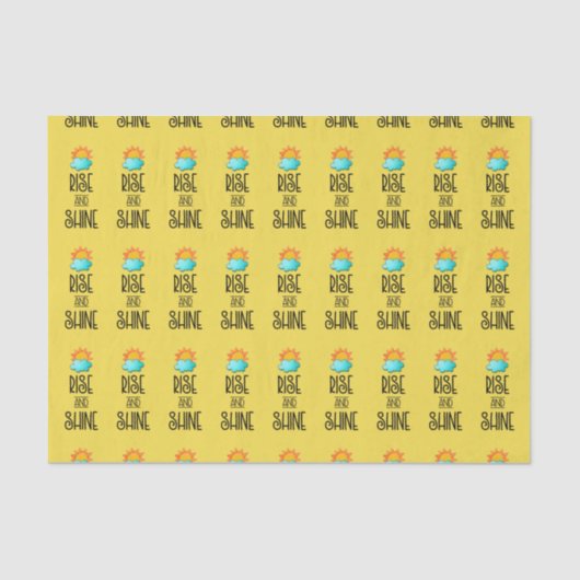 Typografie met zonsopgang op geel tissuepapier (Voorkant)