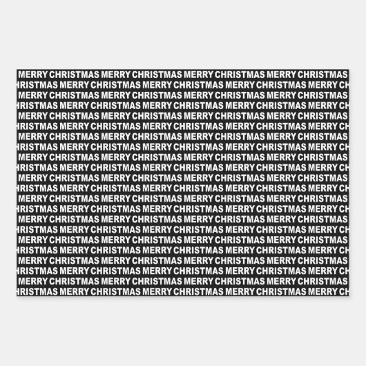 Typografie met zwarte en witte kerst inpakpapier vel (Voorkant 2)