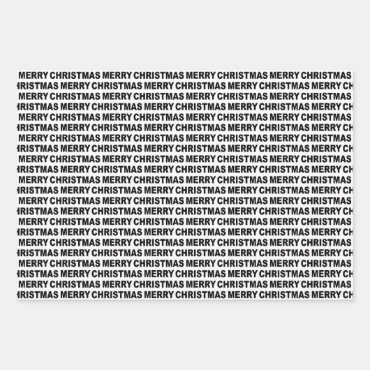 Typografie met zwarte en witte kerst inpakpapier vel (Voorkant)