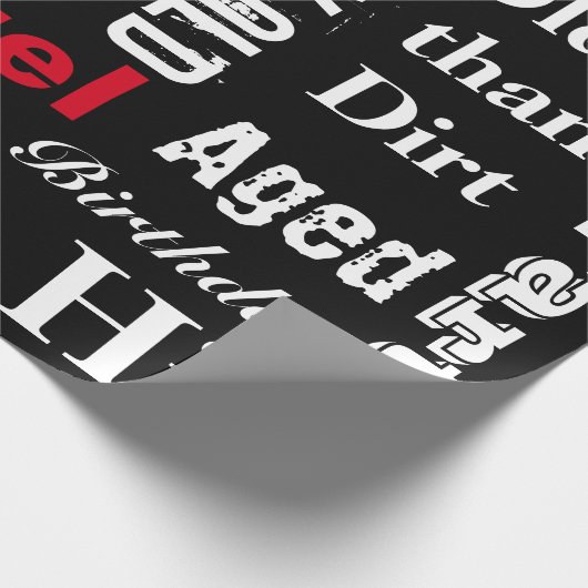  Typografie Milestone Birthday Cadeaupapier (Hoek)